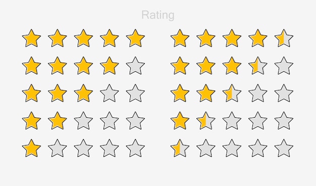 Five stars customer product rating review. Modern flat style vector illustration.