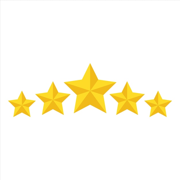 Vector five stars flat icons. customer product rating. review flat icon for apps and websites