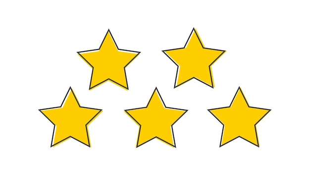 ベクトル 5つの星のアイコン 製品評価レビュー ベクトルイラスト