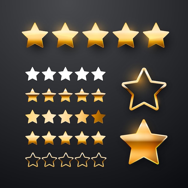 Five stars icon set.