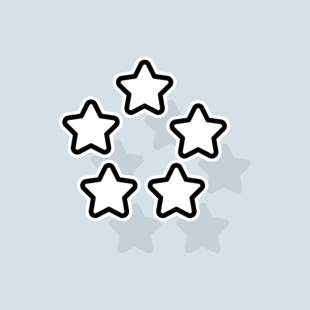 Five stars line icon Liked like rating favorites new year christmas rate the service dislike pie chart stars Feedback concept Vector sticker line icon on white background