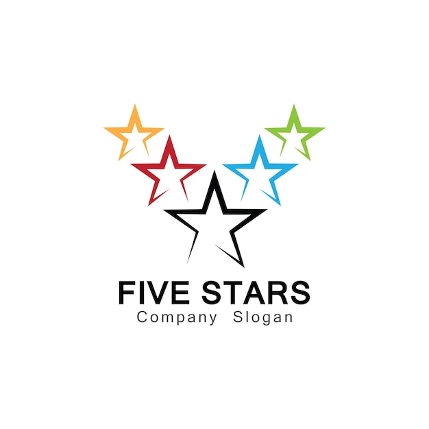 Five Stars Logo Symbol Design Illustration