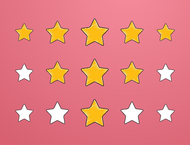 Five stars rating. 5 Stars quality rating icon. Star vector icons.