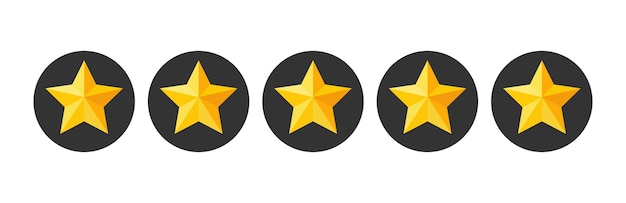 Vector five stars rating button