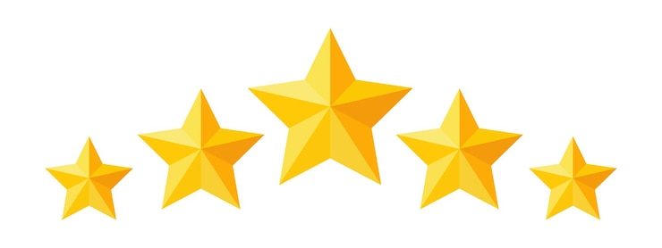 Vector five stars rating button