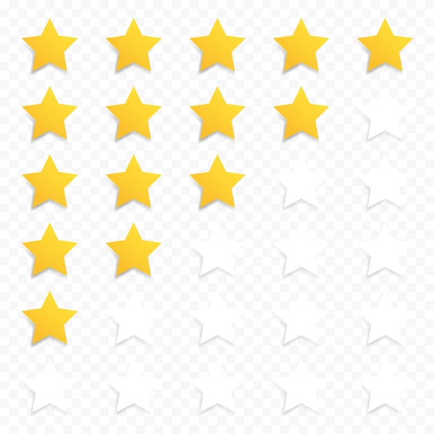 Five stars rating concept vector illustration customer feedback concept signs symbols transparent web template user interfacevector white isolated five stars template vector graphic eps 10