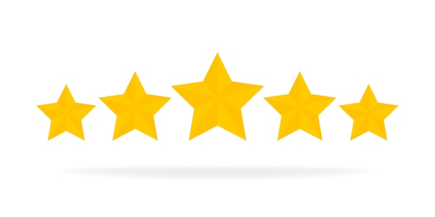 Five Stars Rating Gouden ui-elementen van het cartoonspelontwerp. Win prijzen, ratten, toekenning, succesconcept. .