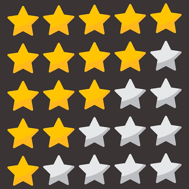 Five stars rating icon Five stars customer product rating Vector illustration