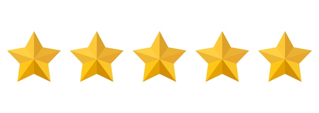 Five stars rating vector icon