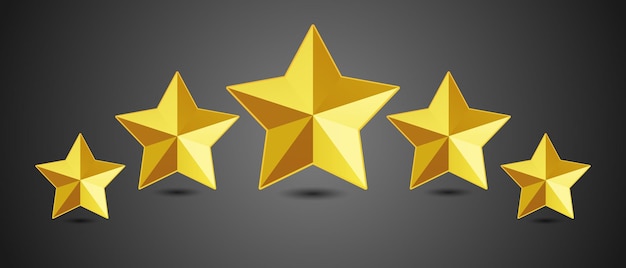 Five stars rating vector icon