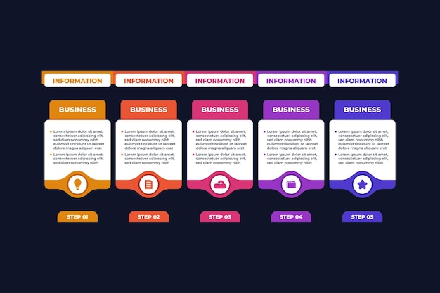 회사를 위한 5단계 비즈니스 인포그래픽