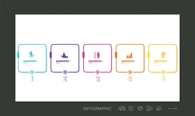 ベクトル 5つのステップのビジネスインフォグラフィック