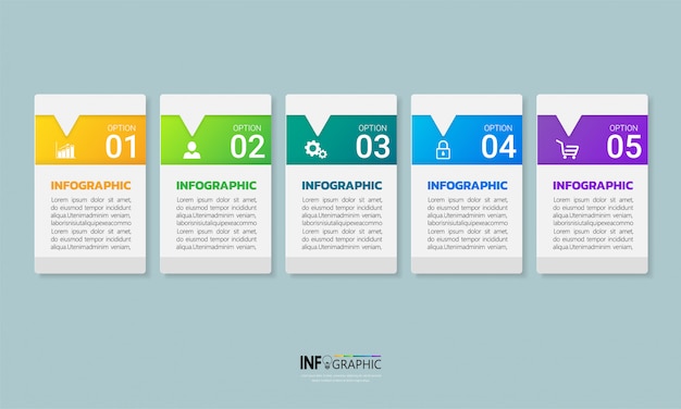 Five steps infographics template