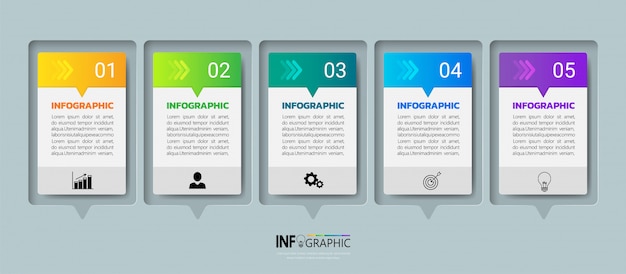 Five steps infographics template