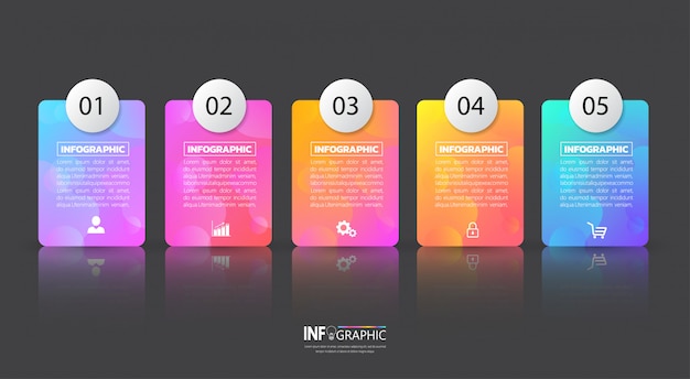 Five steps infographics template