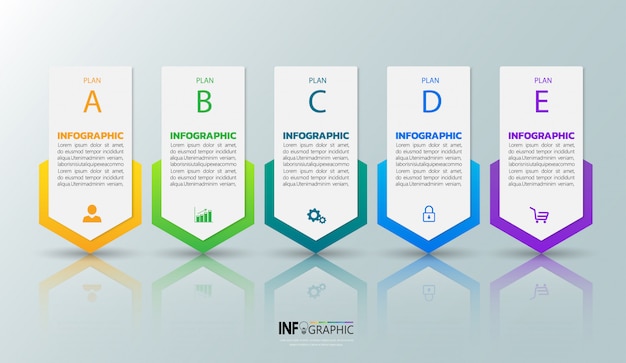 Five steps infographics template