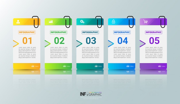 Five steps infographics template