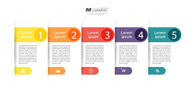 five steps modern infographic