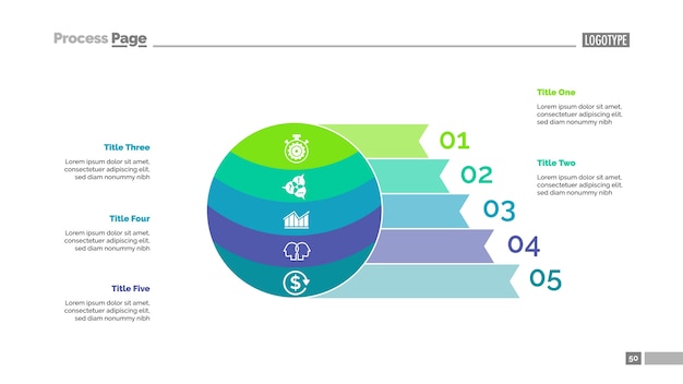 다섯 단계 계획 슬라이드 템플릿
