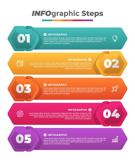 five steps strategy infographic template