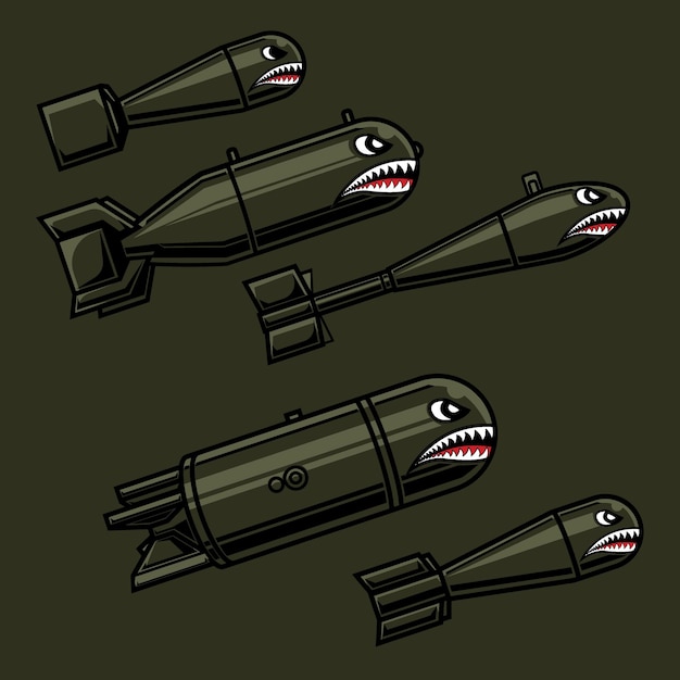 Five vector bombs and different shapes