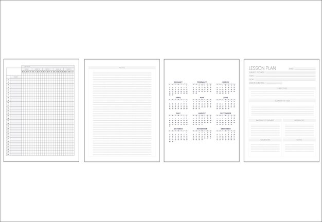 Vector five years planner template