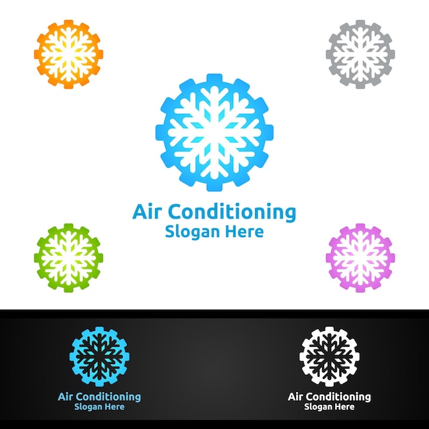 Snow air conditioning and heatingservicesのロゴデザインを修正