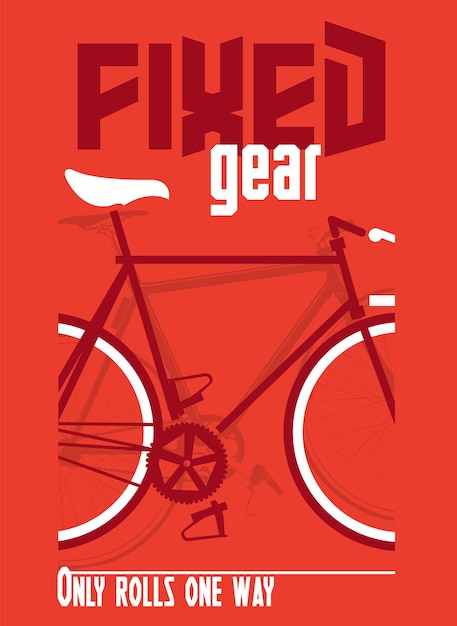 Fixed gear bicycle design vector