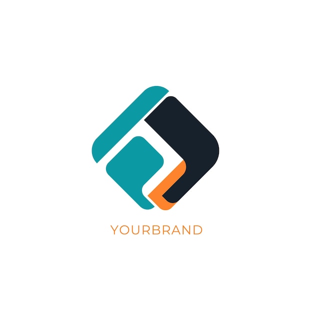 FJ eerste logo letter ontwerp in blauw en oranje voor bedrijf symbool geometrie bedrijfsconcept