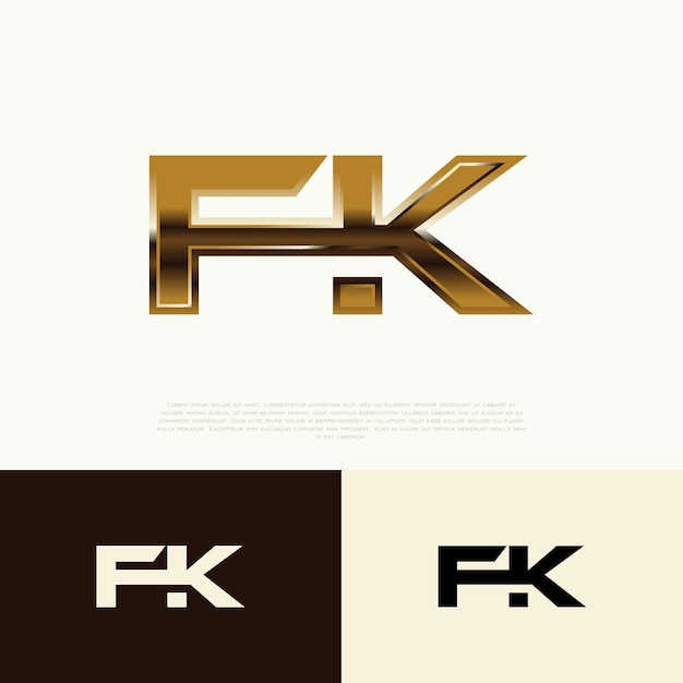 FK Initial Modern Logo Exclusieve sjabloon voor merkidentiteit