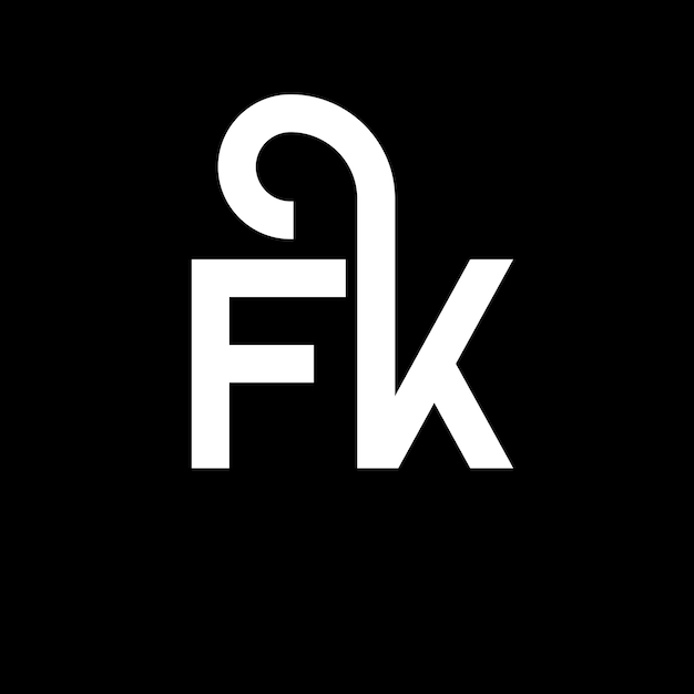 Vector fk letter logo design on black background fk creative initials letter logo concept fk letter design fk white letter design on black background f k f k logo