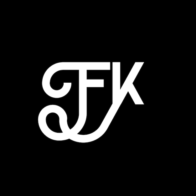 Vector fk letter logo design on black background fk creative initials letter logo concept fk letter design fk white letter design on black background f k f k logo