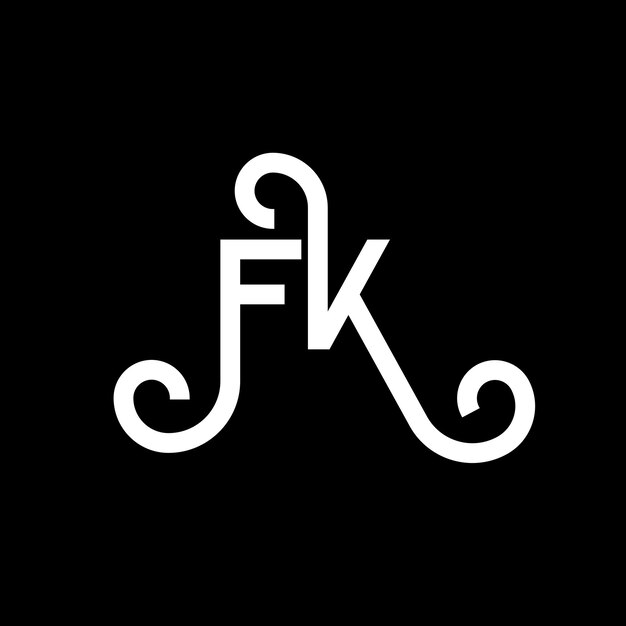 Vector fk letter logo design on black background fk creative initials letter logo concept fk letter design fk white letter design on black background f k f k logo