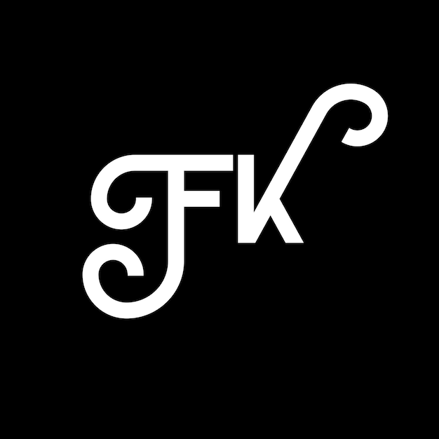 FK дизайн логотипа на черном фоне FK творческие инициалы концепция логотипа букв fk дизайн букв FK дизайн белых букв на черном фонде F K f k логотип