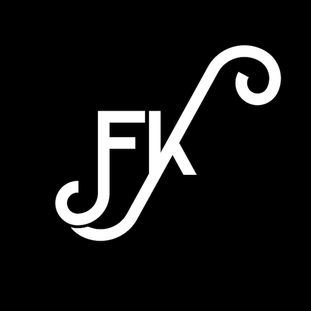 Vector fk letter logo ontwerp op zwarte achtergrond fk creatieve initialen letter logo concept fk letter design fk witte letter design op zwarte agtergrond f k f k logo