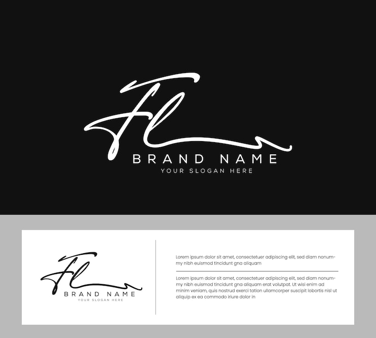 Vector fl f l initial letter handwriting and signature logo vector