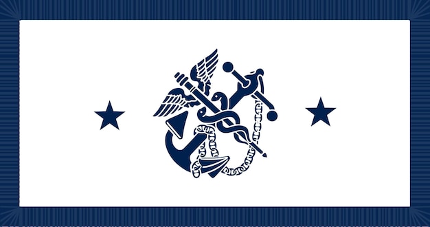 Vettore bandiera di un'immagine vettoriale degli stati uniti assistente chirurgo generale (contrammiraglio) a 2 stelle