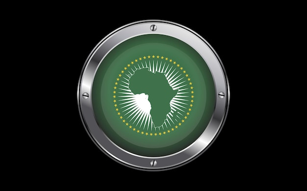 Flag of the african union 3d badge vector image