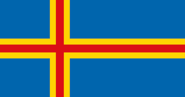 Flag of aland region in finland vector image