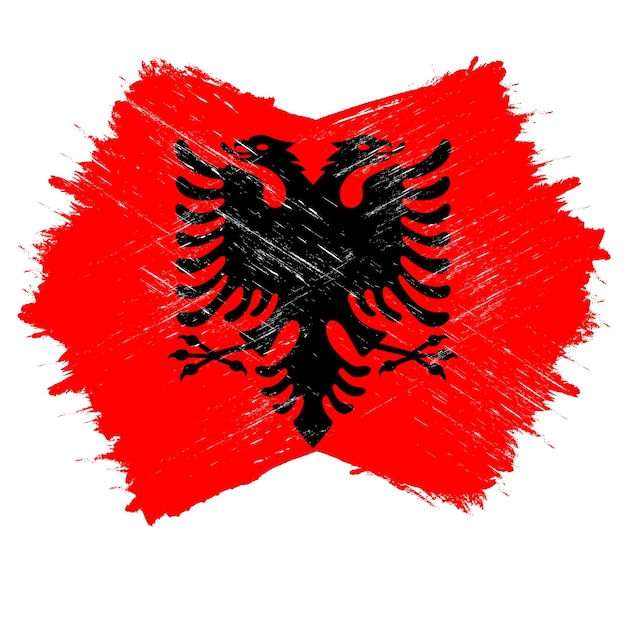 Флаг Албании с гранжевой текстурой