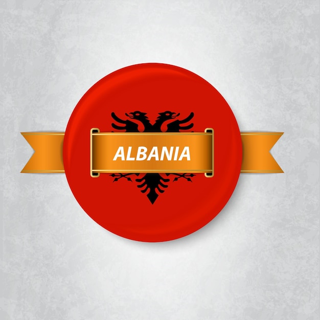 Vettore bandiera dell'albania in un cerchio