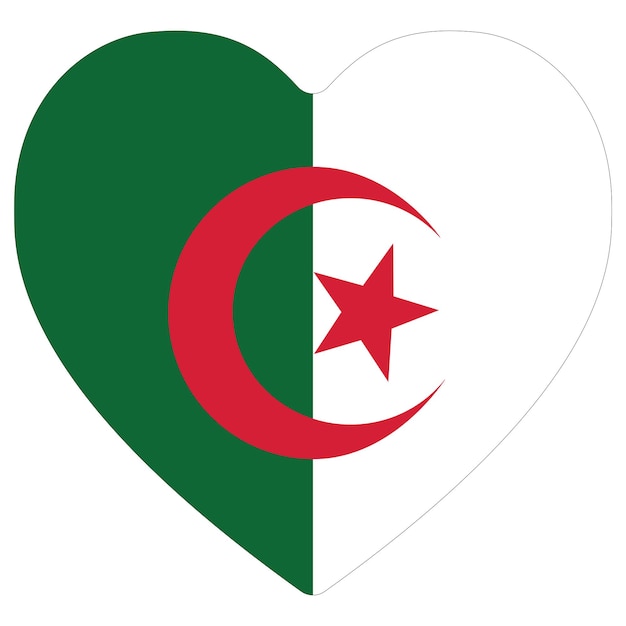 Flag of Algeria in heart shape desing