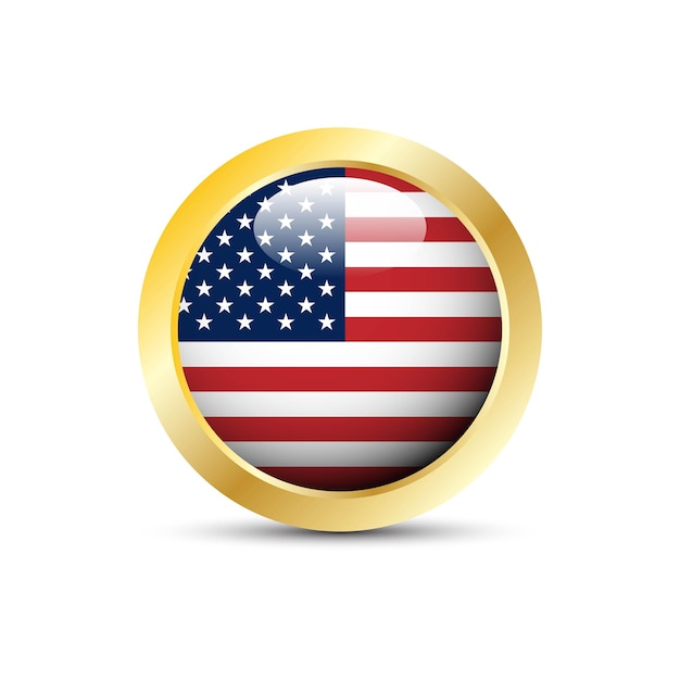 Flag of America 3D badge background