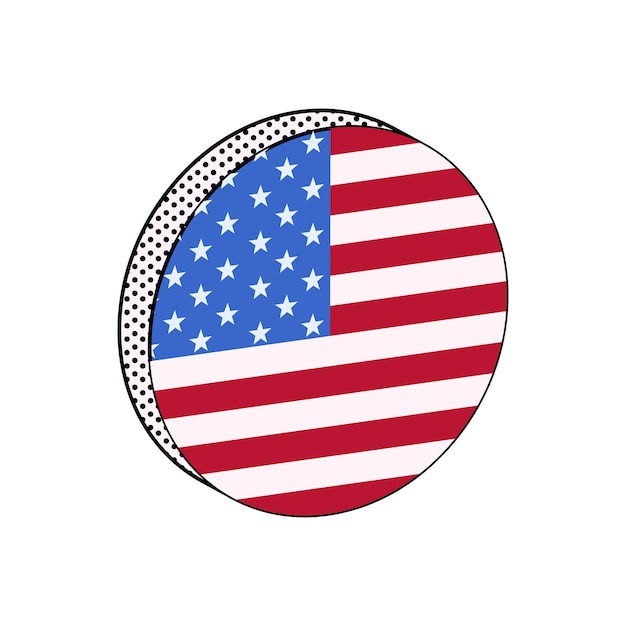 Flag of America isometric vector illustration on white background