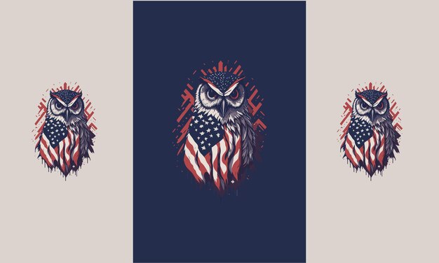 ベクトル アメリカ国旗とオオカミのベクトルマスコットデザイン