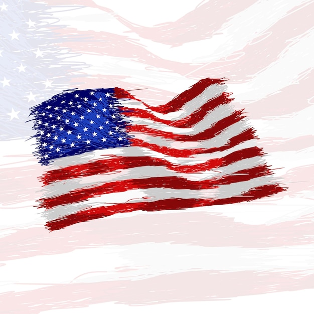 Vector flag american outline abstract vector design