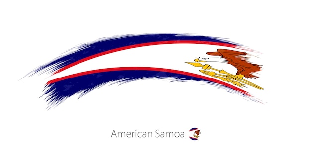 Flag of American Samoa in rounded grunge brush stroke Vector illustration