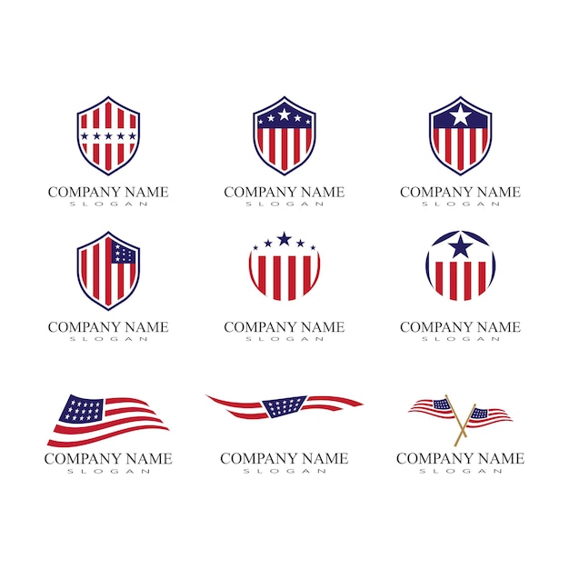 Flag american vector icon illustration design template