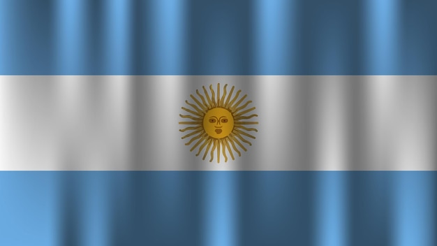 flag of argentina country nation symbol 3d textile satin effect background wallpaper vector