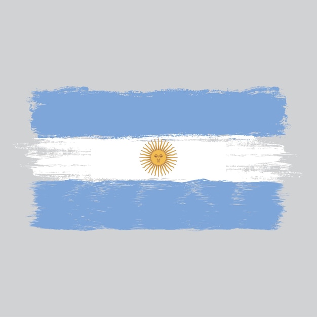 Vector flag of argentina watercolor brush style vector illustration